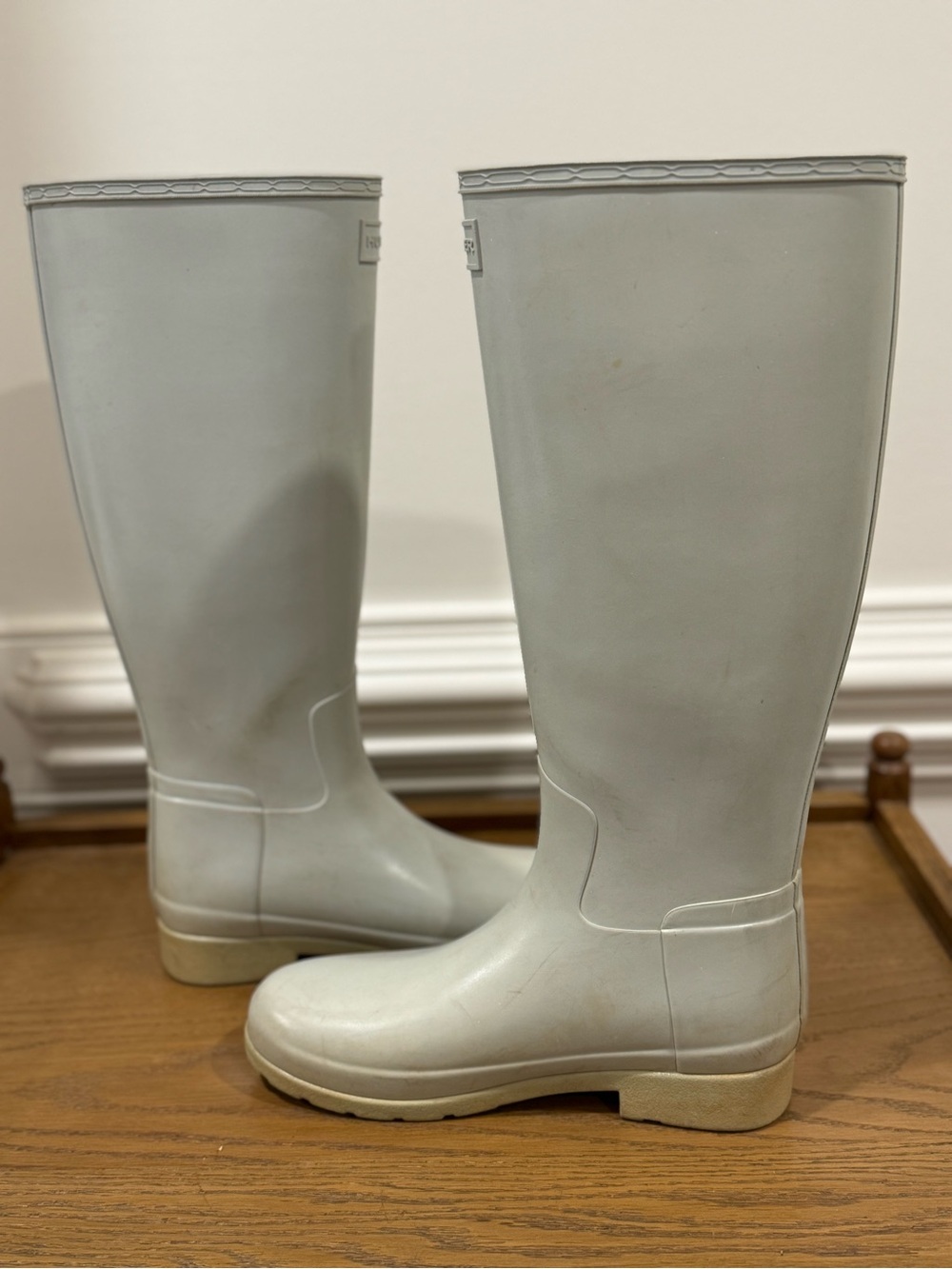 Hunter Original Tall Women's Refined GLOSS Tall Rain Boots Stormy Gray Size 7 - Picture 9 of 15